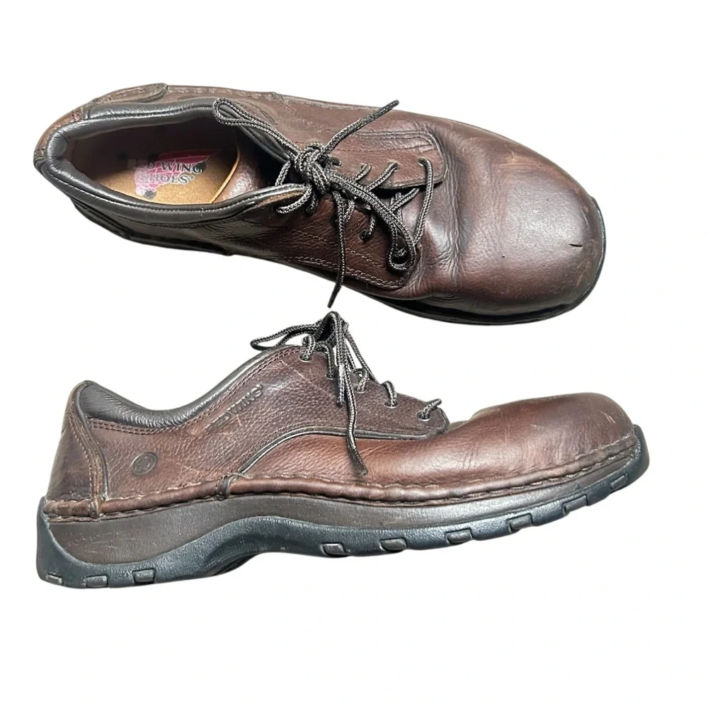Red Wing Brown Leather Work Durable Shoes Men Size 8.5D